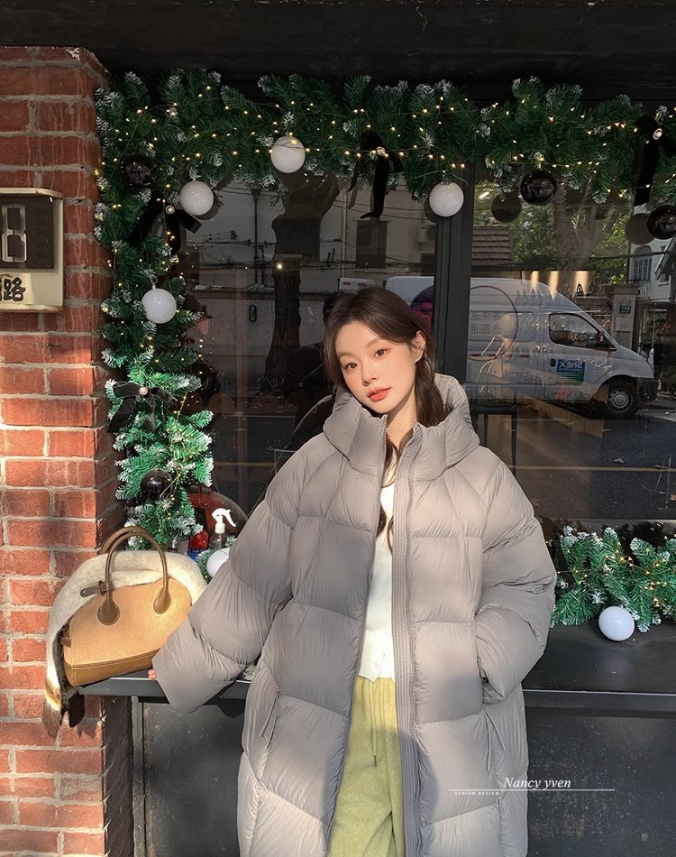Winter plaid long coat pure hooded couples cotton coat