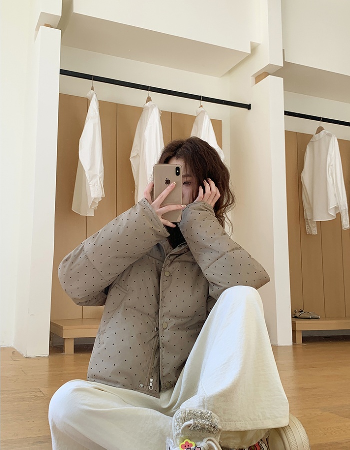 Student Korean style coat winter polka dot cotton coat
