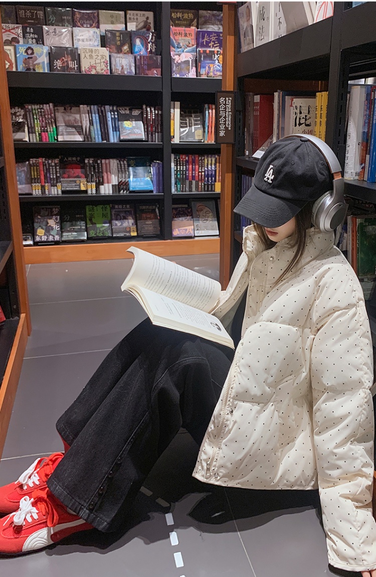 Student Korean style coat winter polka dot cotton coat