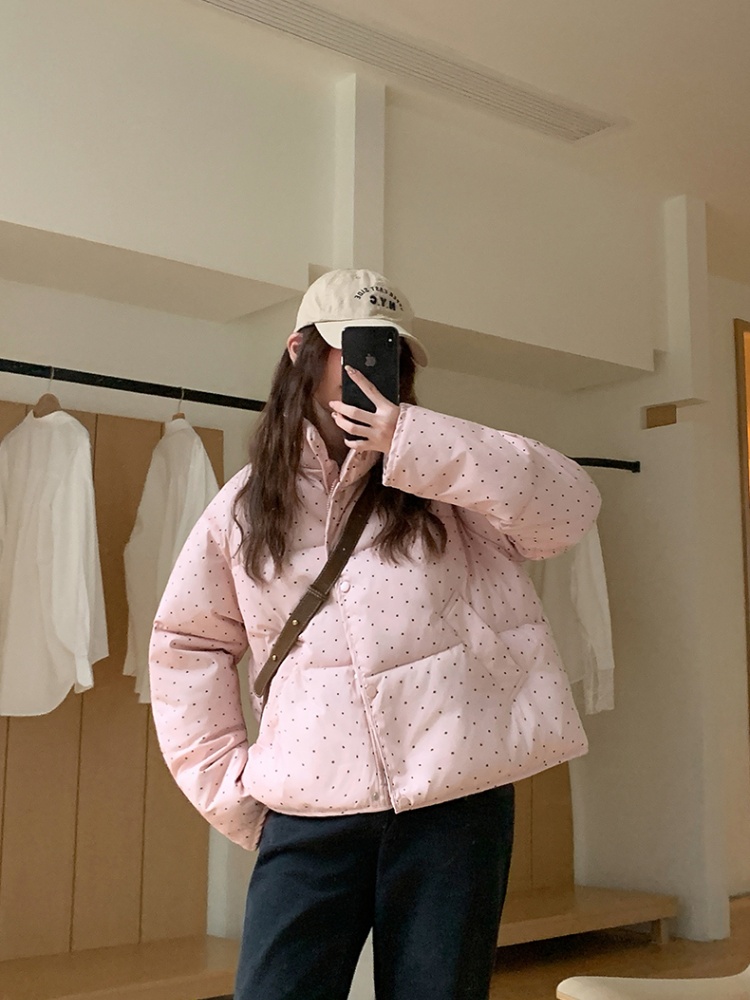 Student Korean style coat winter polka dot cotton coat