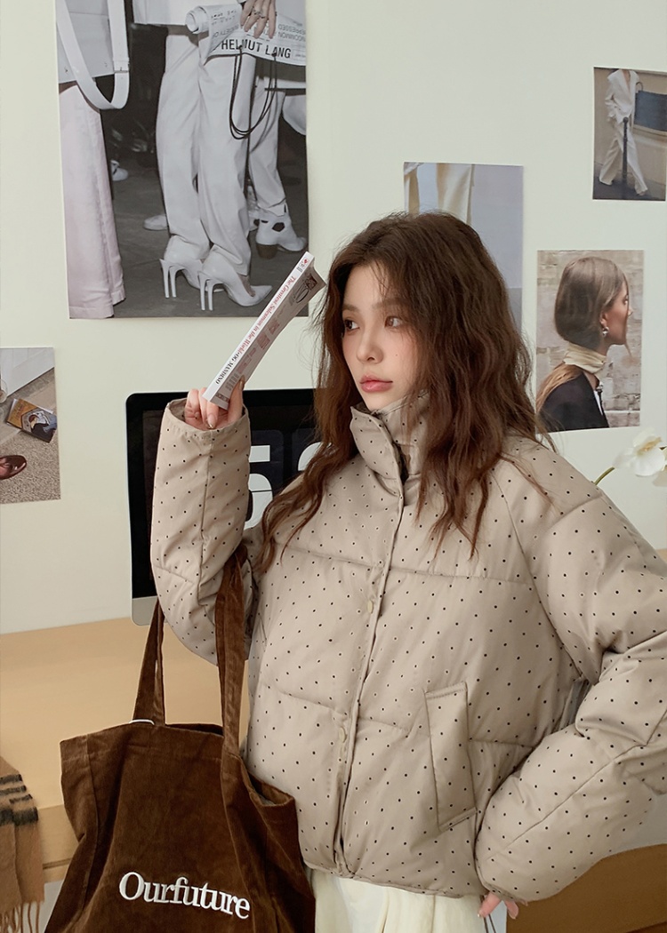 Student Korean style coat winter polka dot cotton coat