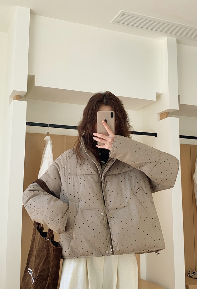Student Korean style coat winter polka dot cotton coat