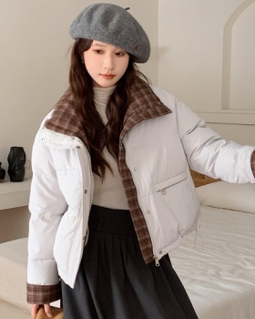 Short mixed colors Korean style cotton coat