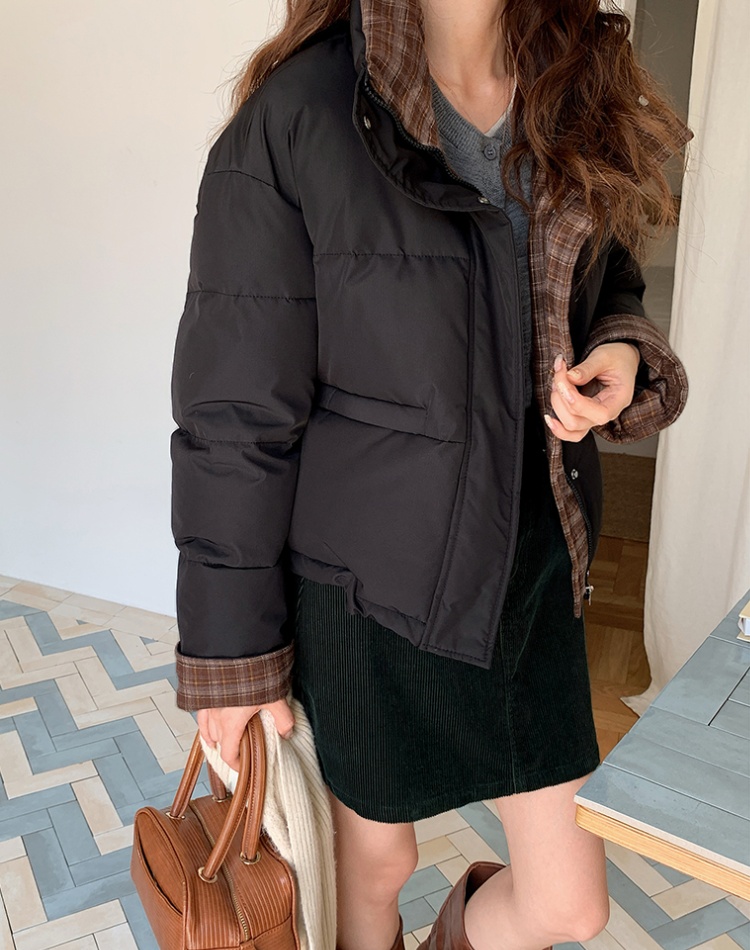 Short mixed colors Korean style cotton coat