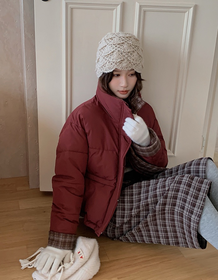 Short mixed colors Korean style cotton coat