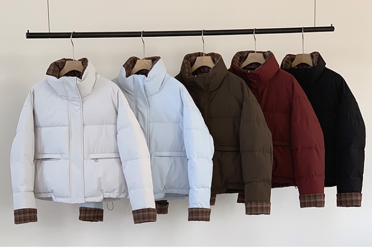 Short mixed colors Korean style cotton coat