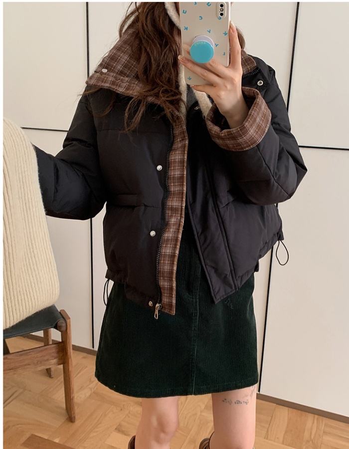 Short mixed colors Korean style cotton coat