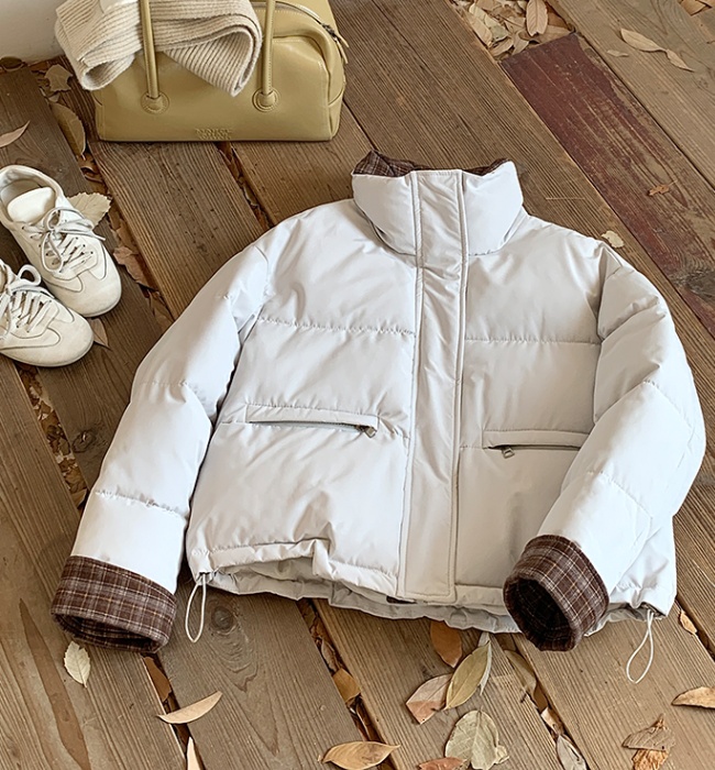 Short mixed colors Korean style cotton coat
