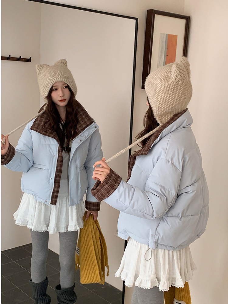 Short mixed colors Korean style cotton coat