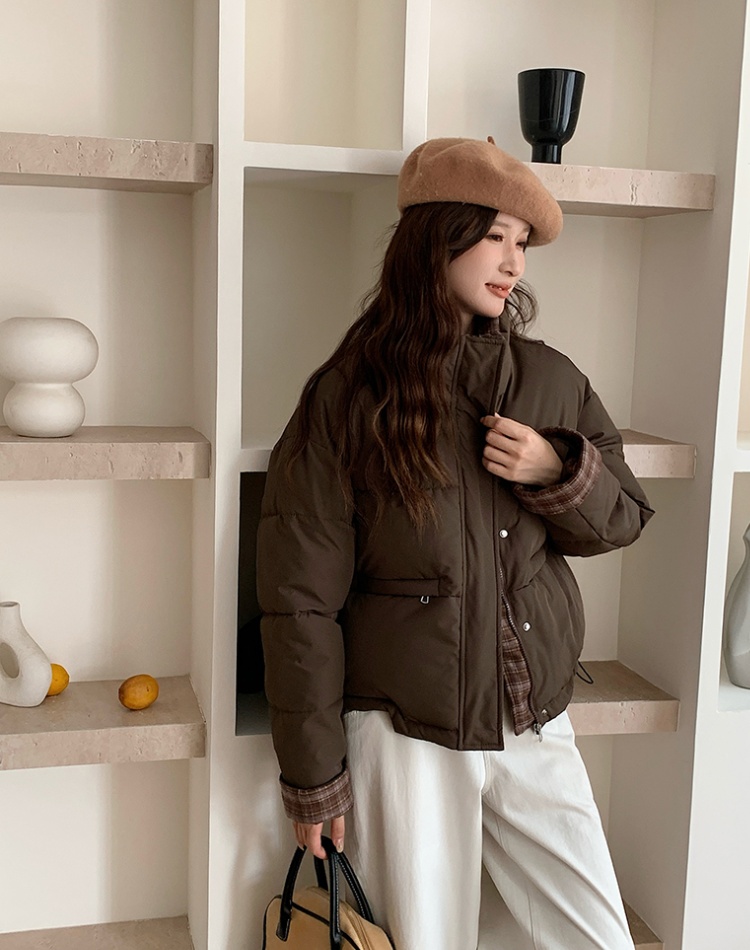 Short mixed colors Korean style cotton coat
