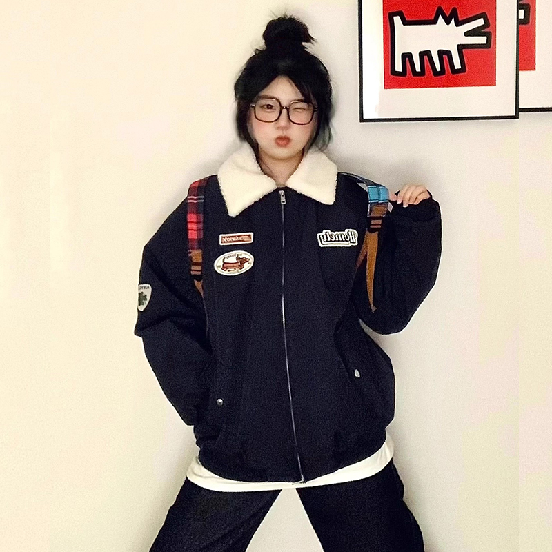 Thermal retro coat thick short cotton coat for women