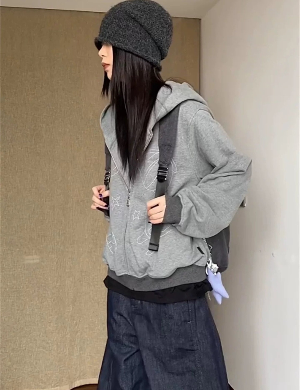 Pure cotton complex cotton embroidery hoodie for women