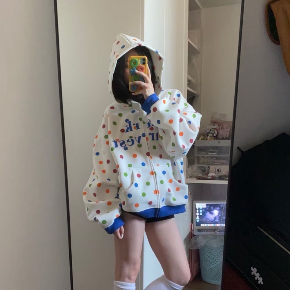 Cotton complex thin pure cotton hoodie for women