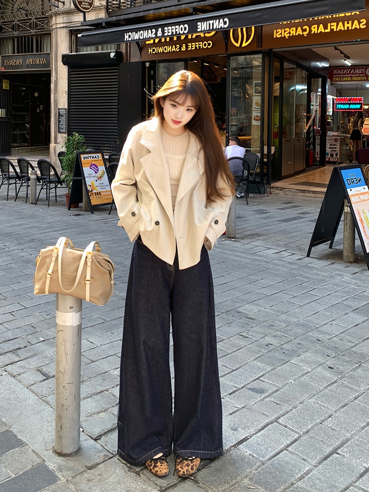 Autumn temperament coat Korean style windbreaker