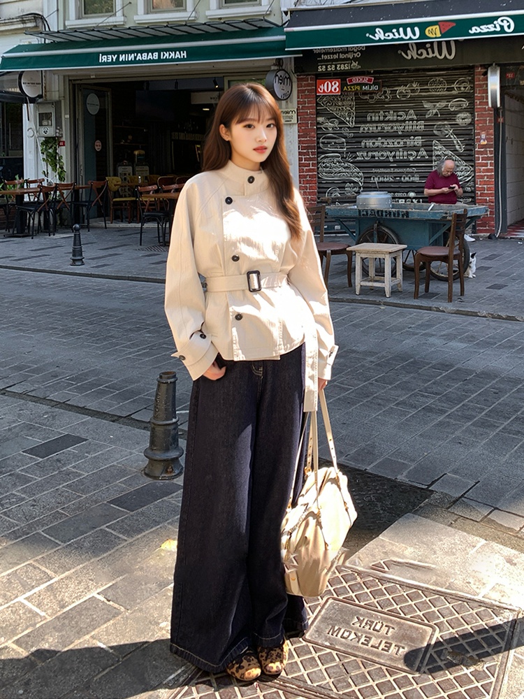 Autumn temperament coat Korean style windbreaker