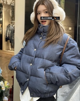 Cstand collar velvet jacket winter bread clothing for women