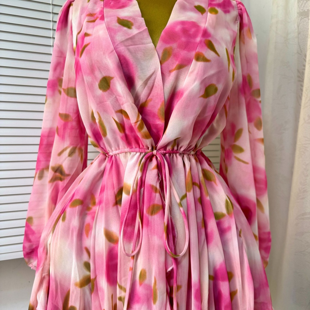 France style dress pinched waist T-back for women