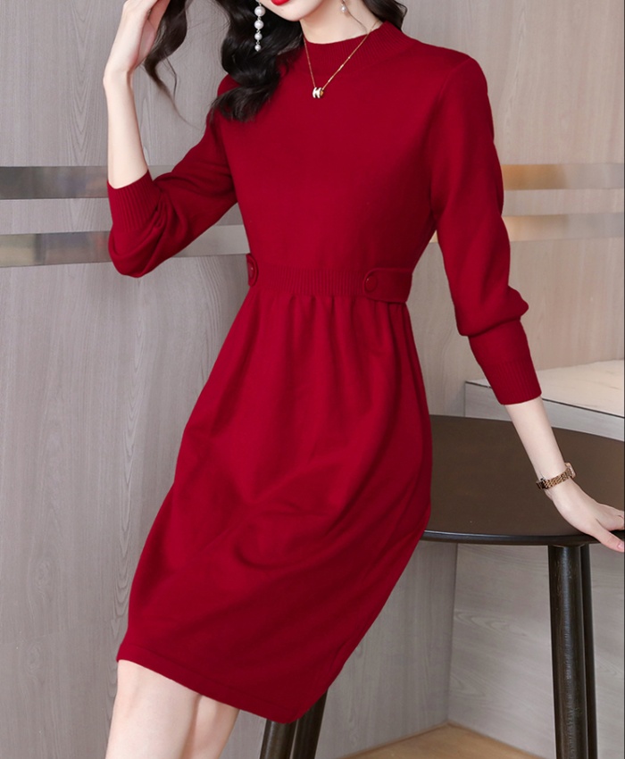 Temperament dress spring and autumn sweater dress