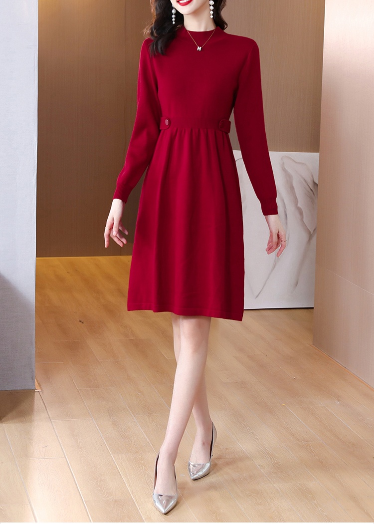 Temperament dress spring and autumn sweater dress