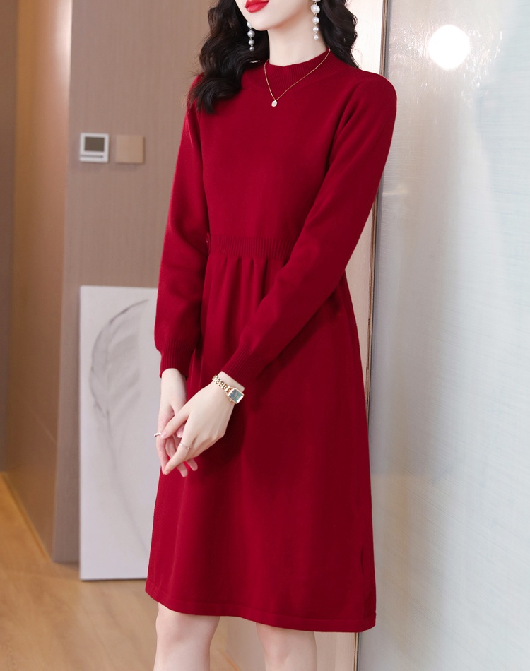 Temperament dress spring and autumn sweater dress