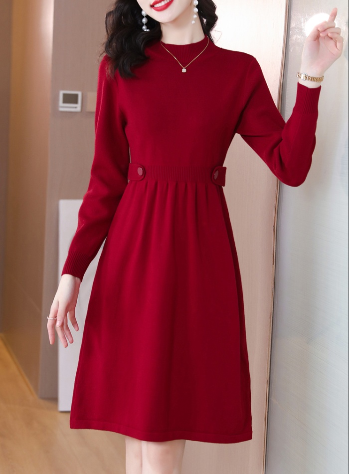 Temperament dress spring and autumn sweater dress