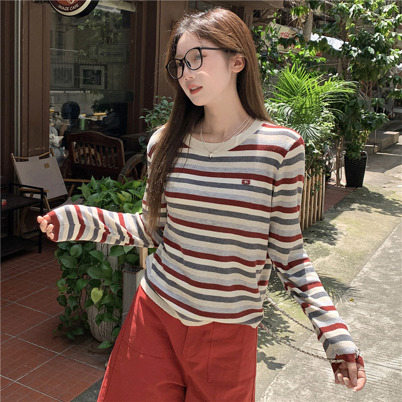 Fashion Korean style tops all-match autumn bottoming shirt