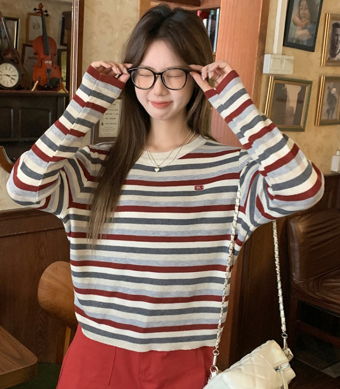 Fashion Korean style tops all-match autumn bottoming shirt