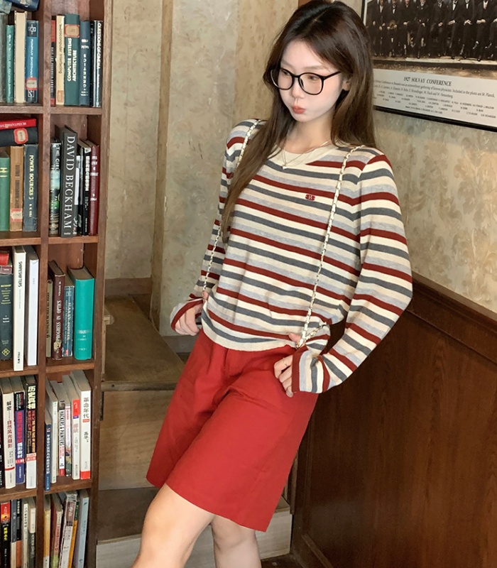 Fashion Korean style tops all-match autumn bottoming shirt