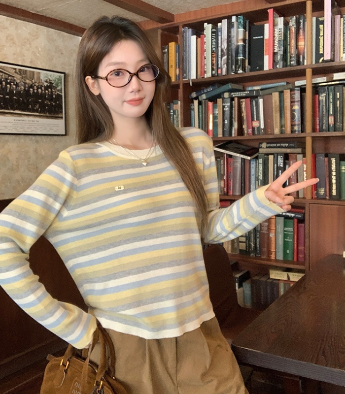 Fashion Korean style tops all-match autumn bottoming shirt
