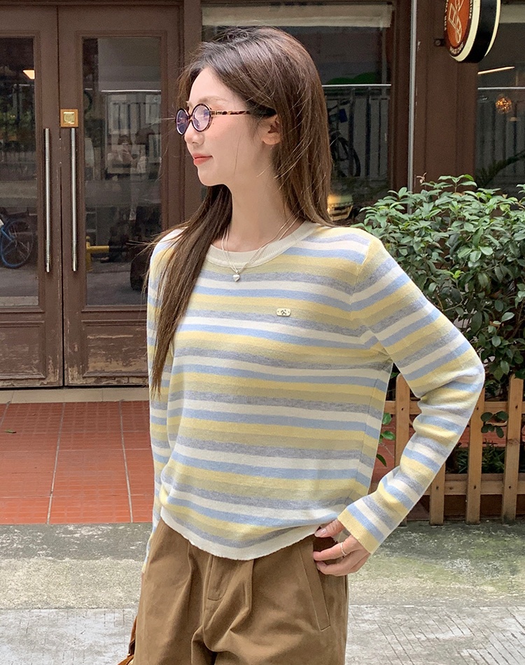 Fashion Korean style tops all-match autumn bottoming shirt