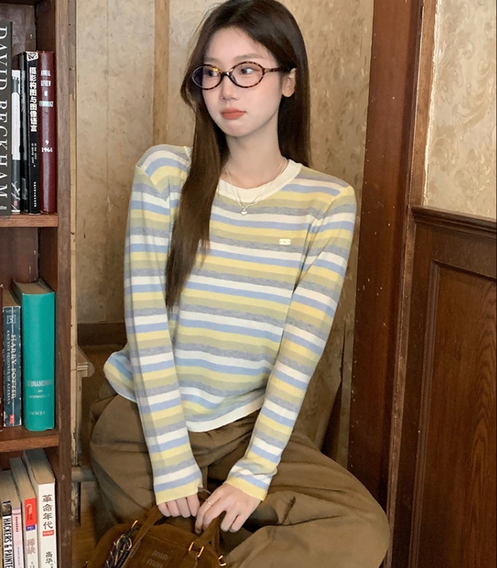 Fashion Korean style tops all-match autumn bottoming shirt