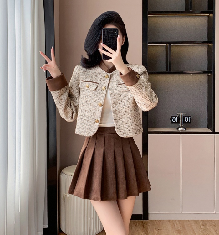 Chanelstyle skirt autumn and winter coat 2pcs set