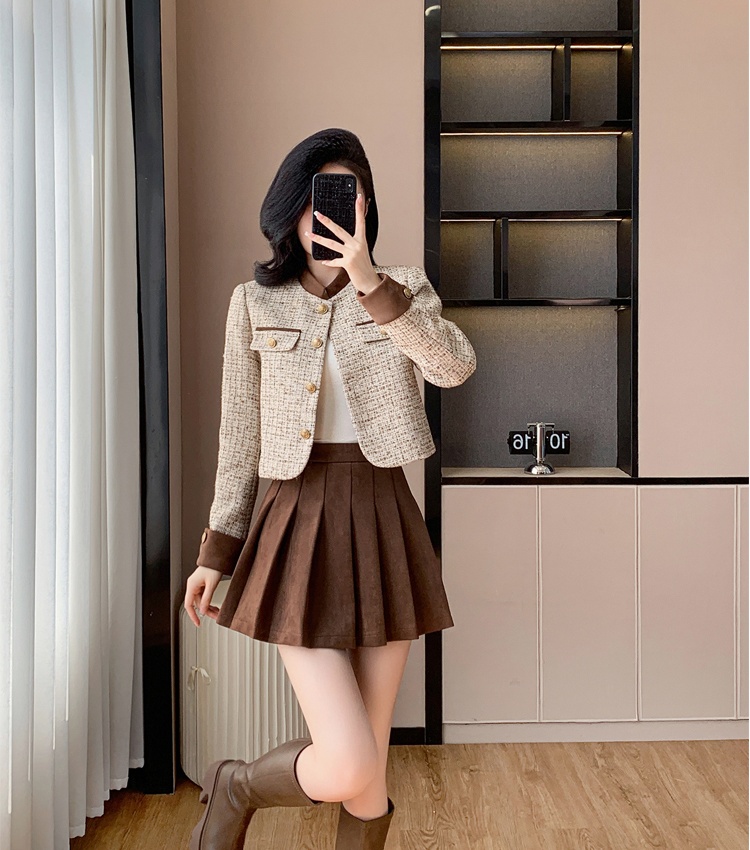 Chanelstyle skirt autumn and winter coat 2pcs set