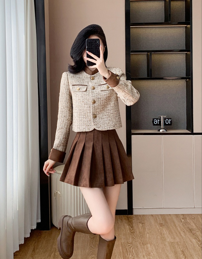 Chanelstyle skirt autumn and winter coat 2pcs set