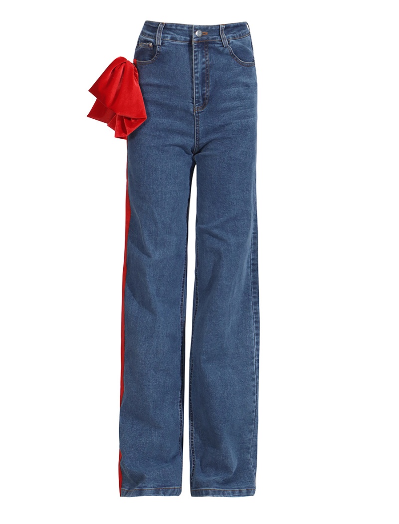 Straight pants high waist European style jeans for women