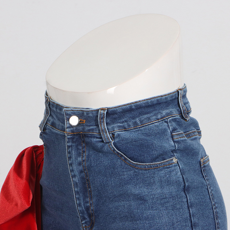 Straight pants high waist European style jeans for women