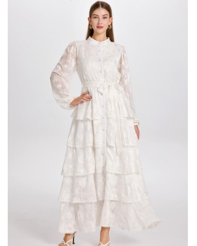Temperament stitching cardigan European style dress