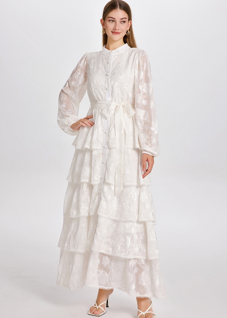 Temperament stitching cardigan European style dress