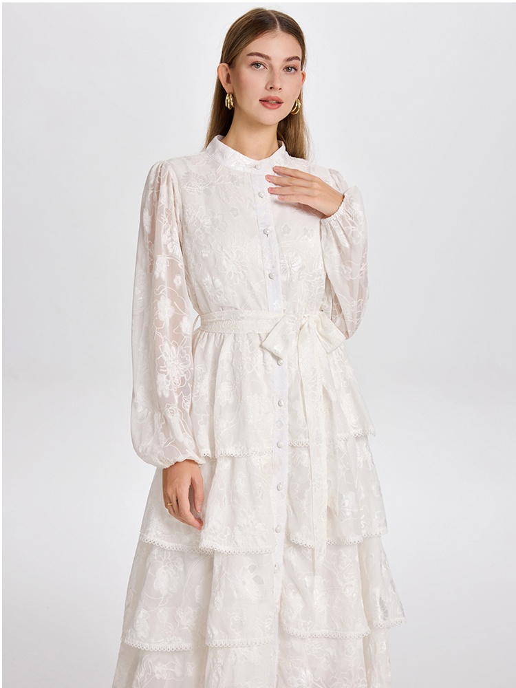 Temperament stitching cardigan European style dress