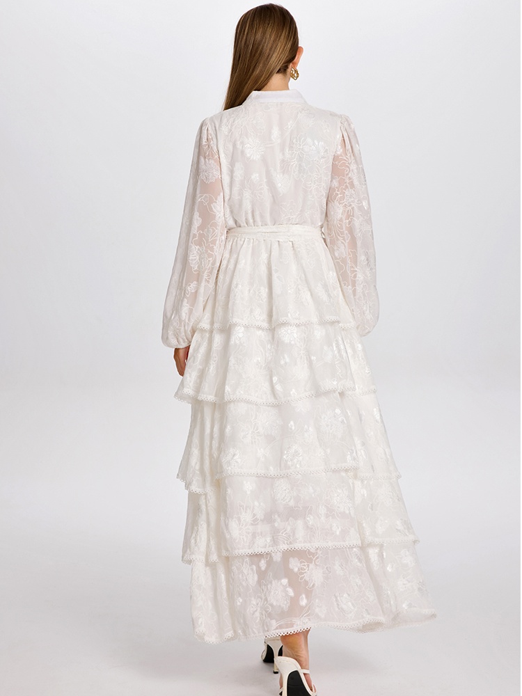 Temperament stitching cardigan European style dress