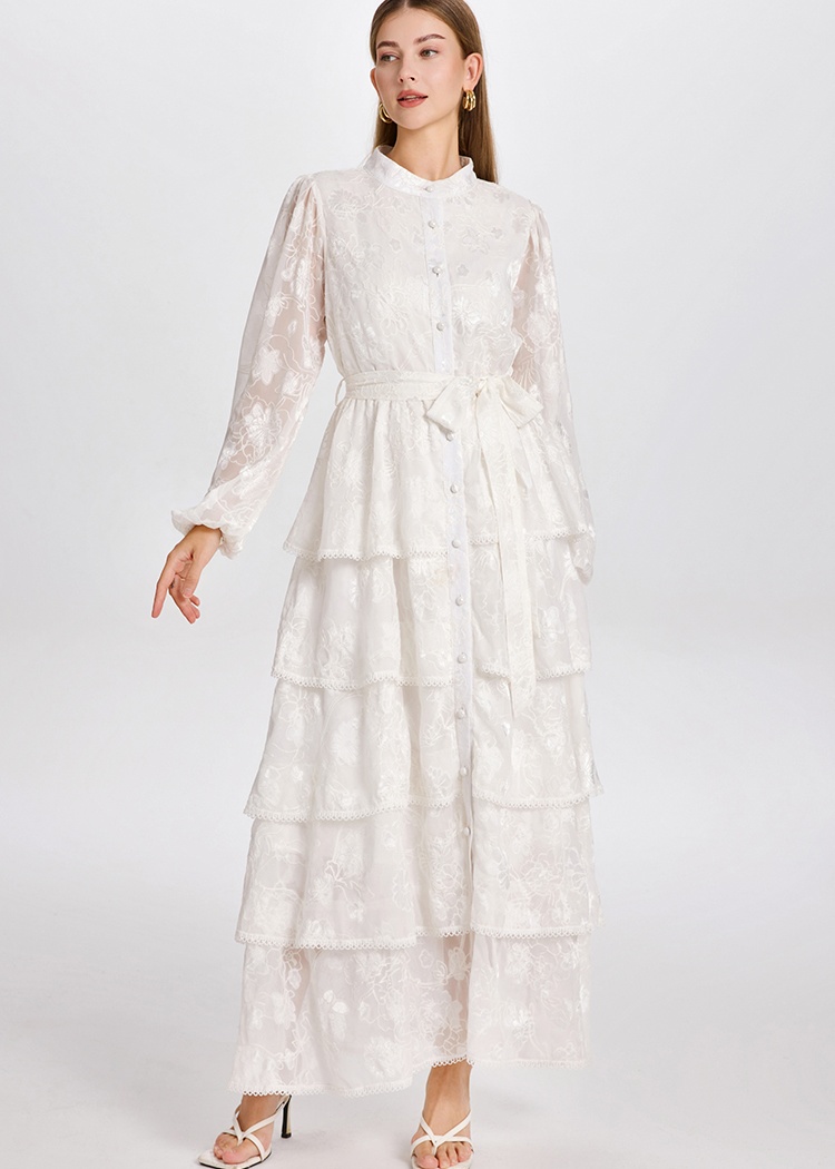 Temperament stitching cardigan European style dress