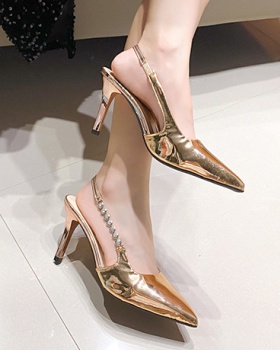 Lady rhinestone high-heeled shoes niche sandals for women