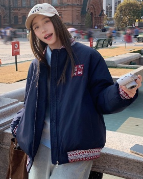 Thick jacquard couples cotton coat splice national style coat