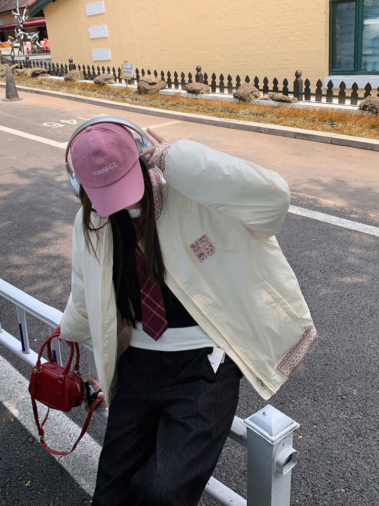 Thick jacquard couples cotton coat splice national style coat