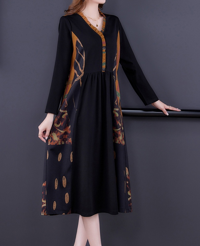 Temperament long dress Cover belly dress