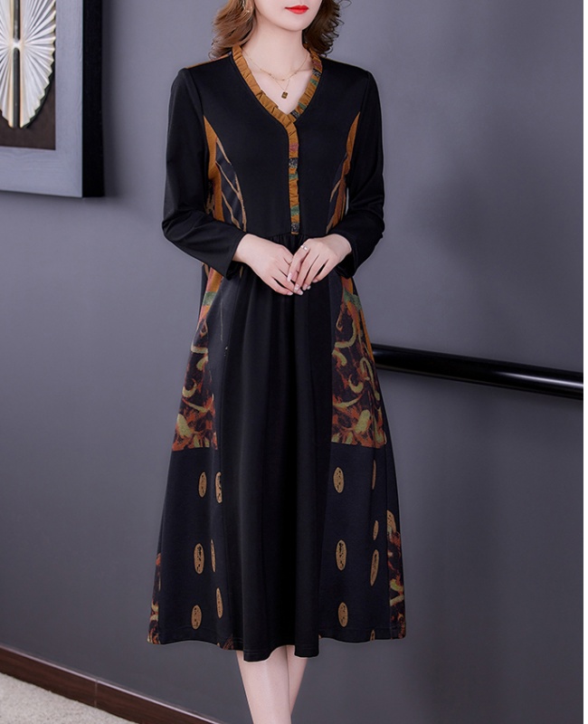 Temperament long dress Cover belly dress