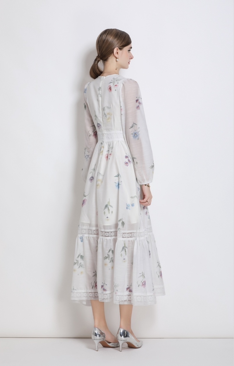 Casual France style dress autumn long dress for women