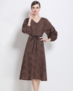 Autumn France style dress loose long dress for women