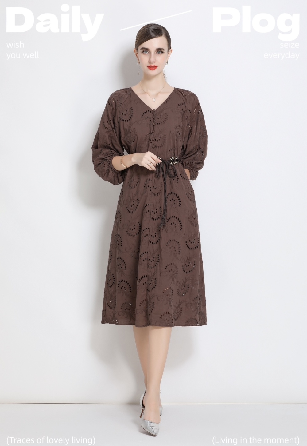 Autumn France style dress loose long dress for women