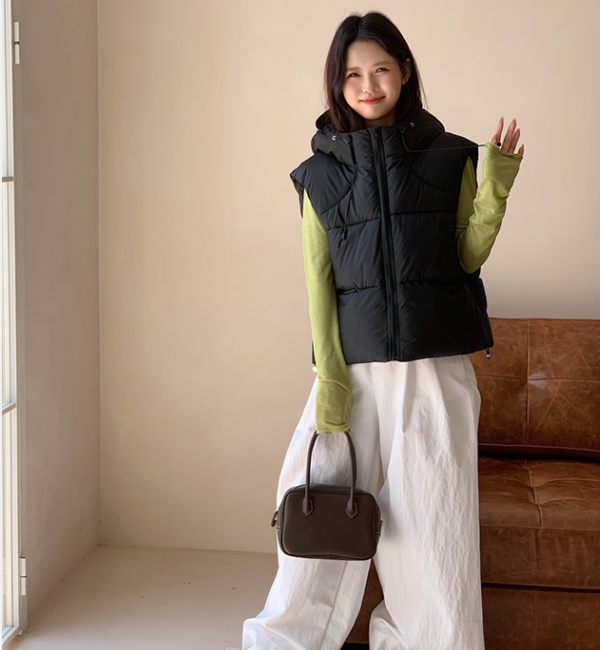 Loose cotton coat hooded waistcoat for women